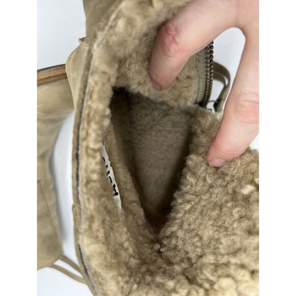 Acne Studios Luxury Beige Pistol Leather Side Zip Ankle Booties Sz39/8.5 US - Picture 6 of 15